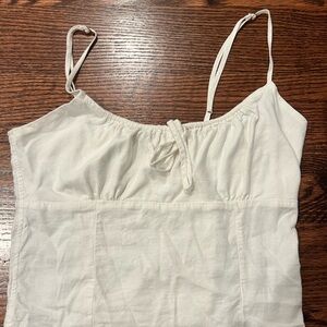 Brandy Melville Cream Tie Front Ruched Camisole